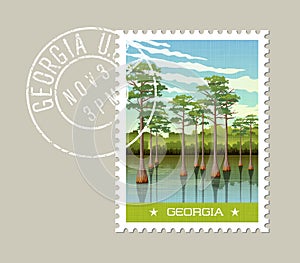 Georgia postage stamp design.