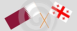 Georgia and Qatar. Crossed Georgian and Qatari flags