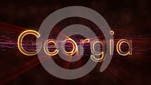 Georgia - Shiny looping state name text animation
