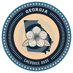 Georgia state label. Vector illustration decorative design