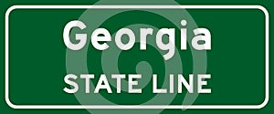 Georgia state line road sign