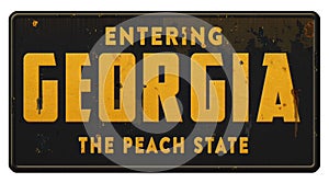 Georgia State Sign Highway Freeway Road Grunge The Peach State