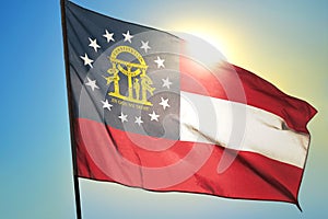 Georgia state of United States flag waving on the wind