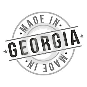 Georgia State USA Quality Original Stamp Design. Vector Art Tourism Souvenir Round.