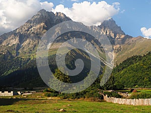 Georgia. Svanetia. Mountains at sunset