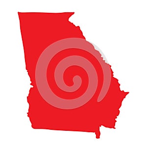 Georgia vector map icon. State of Georgia map contour outline silhouette.