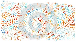 Georgian alphabet texture background