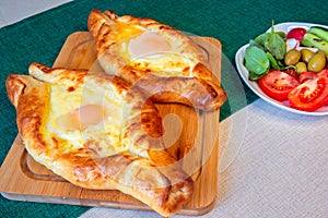 Georgian cheese pie adjaruli khachapuri