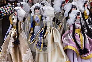 Georgian dolls in national costumes, Georgia, souvenirs