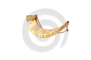 Georgian horn for wine on a white background