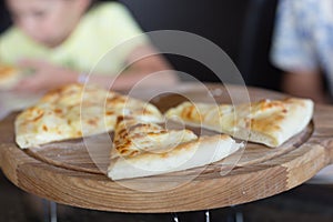 Georgian hot khachapuri imeruli. Georgian traditional food