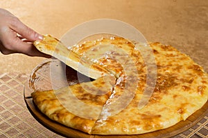 Georgian khachapuri megruli with cheese