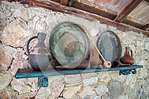 Georgian marani cellar for storing wine in special pitchers