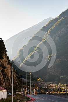 Georgian military road near village Upper Lars