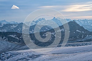 Georgian side of the Caucasus range seen from the south side of mount Elbrus