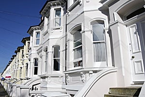 Georgian terraced houses street brighton uk