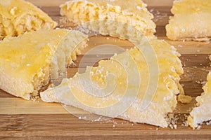 Georgian traditional dessert qada, kada on a wooden board photo