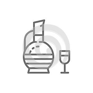 Georgian wine, chacha line icon.