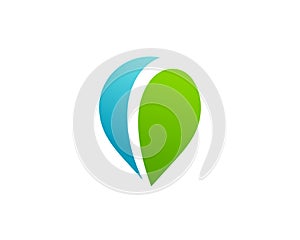 Geotag with eco leaves or location pin logo icon design