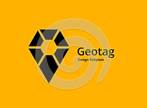 Geotag with shield or location pin logo icon design