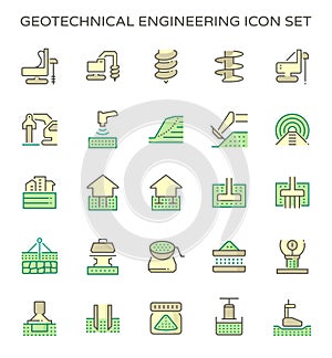 Geotechnical engineering and soil testing icon