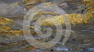 Geothermal activity, Hot steam erupts from the ground, Iceland, Martian landscape