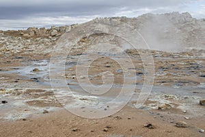 Geothermal area at Hverir in Iceland