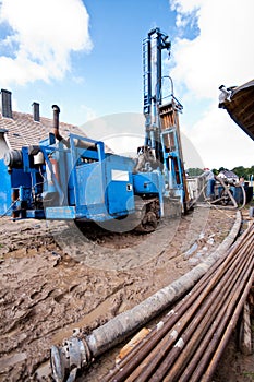 Geothermal drilling machine photo