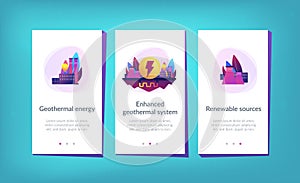 Geothermal energy app interface template.