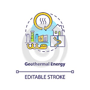 Geothermal energy concept icon