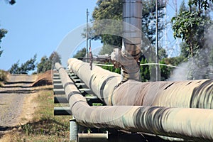 A geothermal energy plant near Dieng Plateau, Central Java, Indonesia.