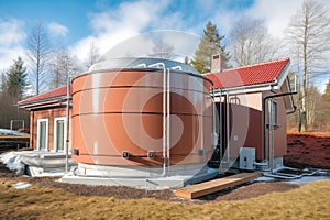 geothermal heat pump heating and cooling system in home, with energy savings visible