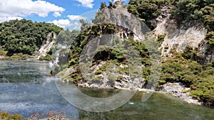 Geothermal lake at Waimangu volcanic valley