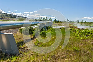 Geothermal plant pipes
