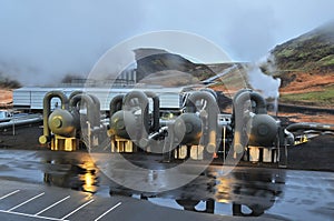 A geothermal power plant in Iceland