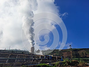 geothermal power plant in the mountains of Dieng