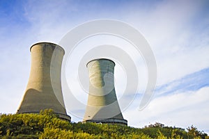 Geothermal power plant in Tuscany hills