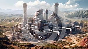 A geothermal power plant utilizing Earth's heat for energy production