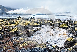 The geothermal power station at the Blue lagoon in Iceland