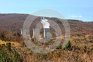 Geothermal power station in Lardarello photo