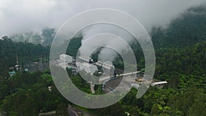 Geothermal power station in the mountains of Mindanao. Philippines.