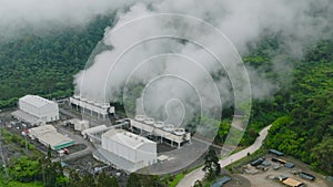 Geothermal power station in the mountains of Mindanao. Philippines.