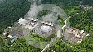 Geothermal power station in the mountains of Mindanao. Philippines.