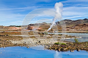 Geothermal power station. Myvatn geothermal area, Iceland