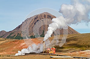 Geothermal power station. Myvatn geothermal area, Iceland