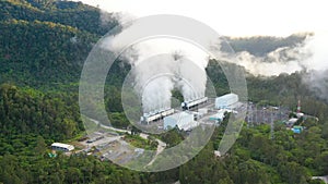 Geothermal power station. Philippines, Mindanao. Apo mountain.