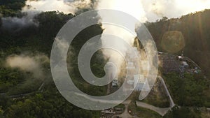 Geothermal power station. Philippines, Mindanao. Apo mountain.