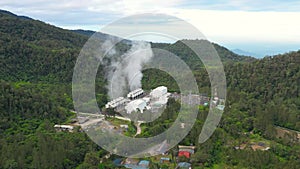 Geothermal power station. Philippines, Mindanao. Apo mountain.