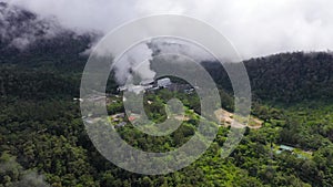 Geothermal power station. Philippines, Mindanao. Apo mountain.