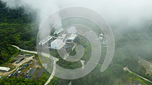 Geothermal power station. Philippines, Mindanao. Apo mountain.